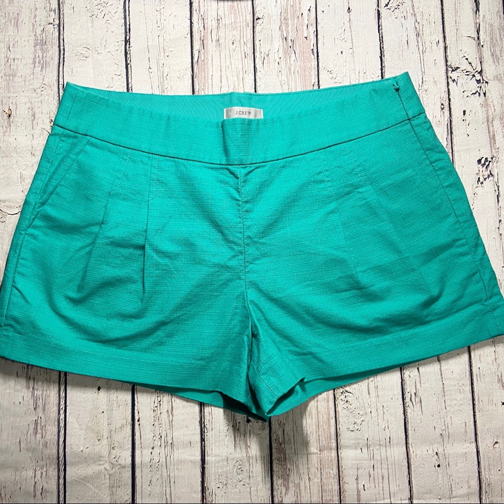 J CREW turquoise shorts size zipper size 8